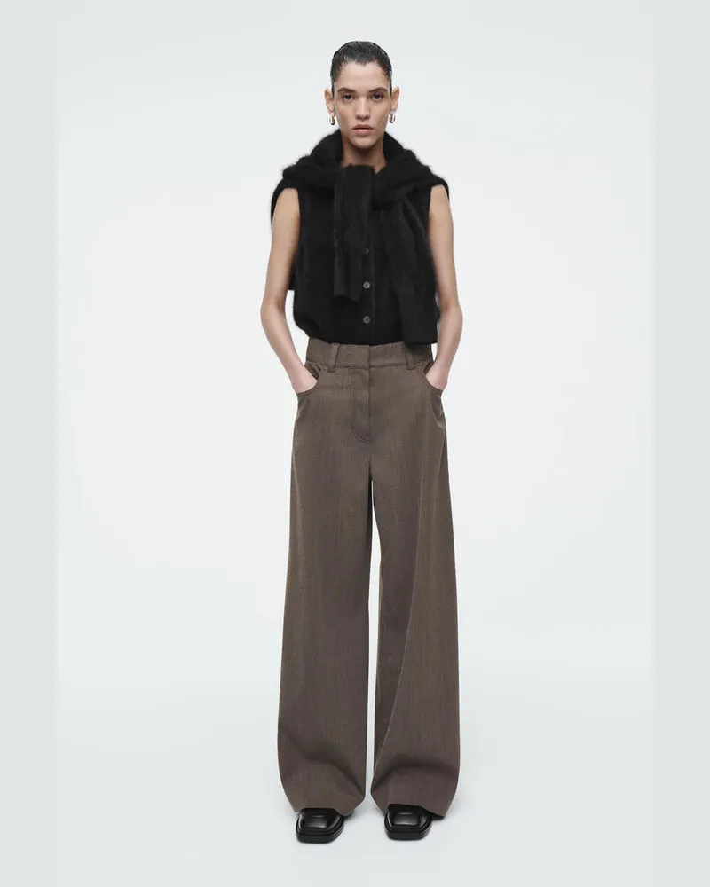 COS Hose Aus Woll-Mix Mit Weitem Bein Braun
