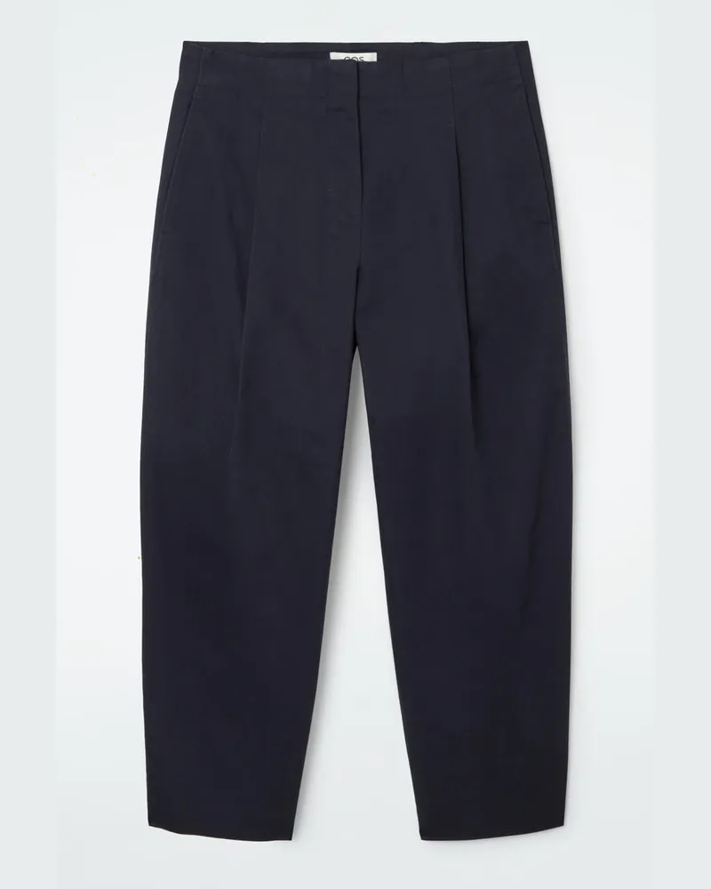 COS Chinohose Mit Falten Und Barrel-Bein Blau