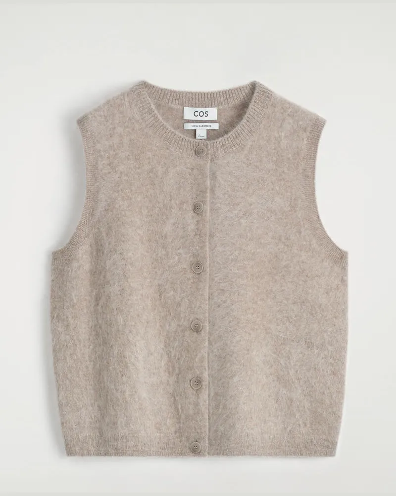COS Weste Aus Gebürstetem Kaschmir Beige