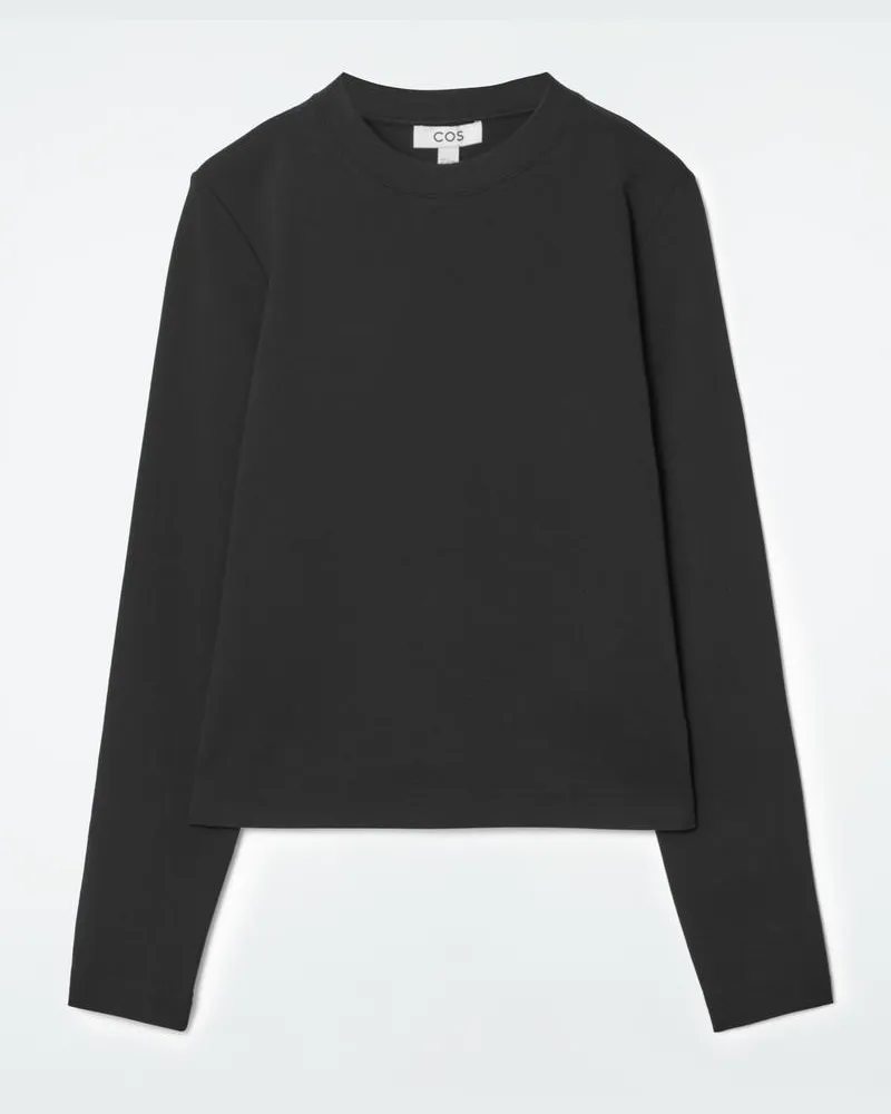 COS Schlichtes Langarmshirt Mit Normaler Passform Schwarz