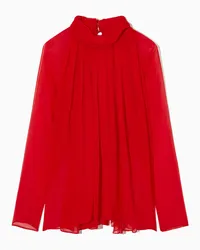 COS Oversized-Seidenbluse Mit Falten Rot