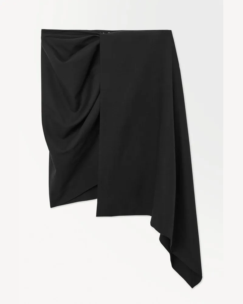 COS Der Asymmetrische Drapierte Minirock Schwarz