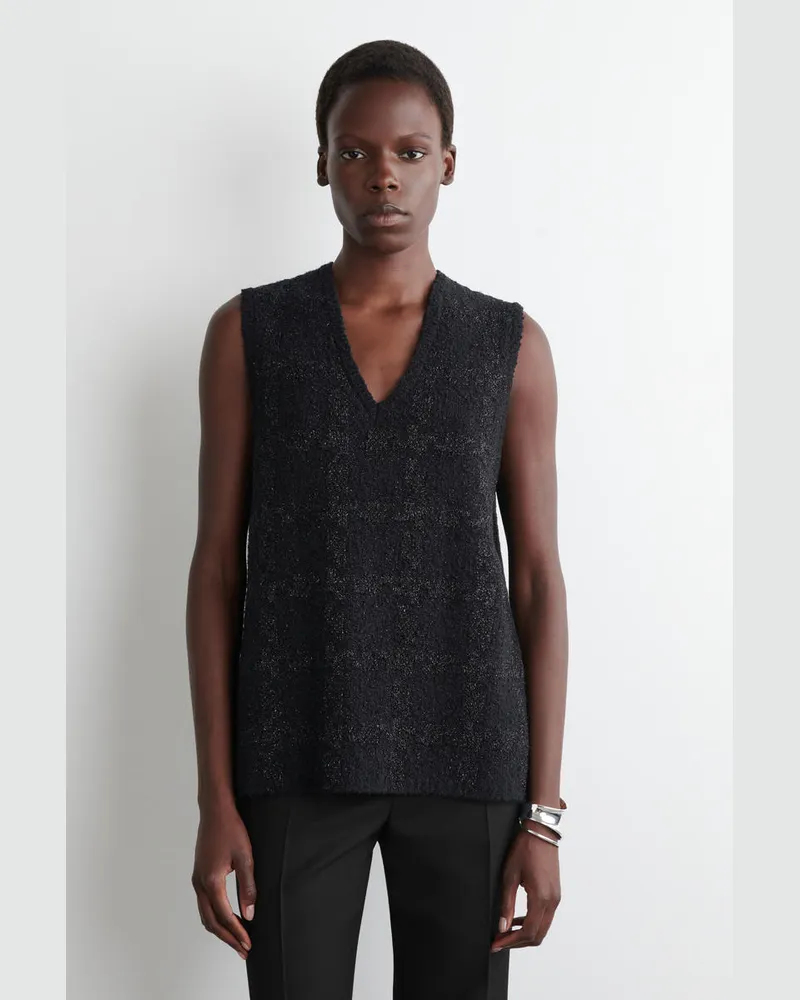 COS Bouclé-Strickpullunder Schwarz