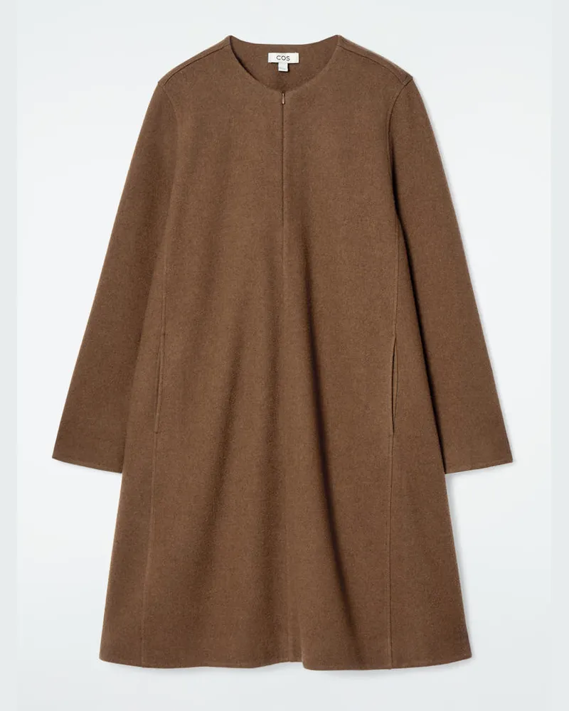 COS A-Linien-Minikleid Aus Kochwolle Braun