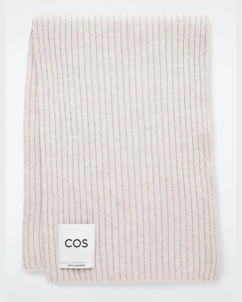 COS Breit Gerippter Kaschmirschal Beige