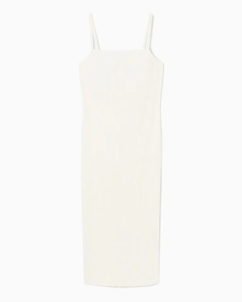 COS Midi-Slipdress Mit Plisseefalten Weiß