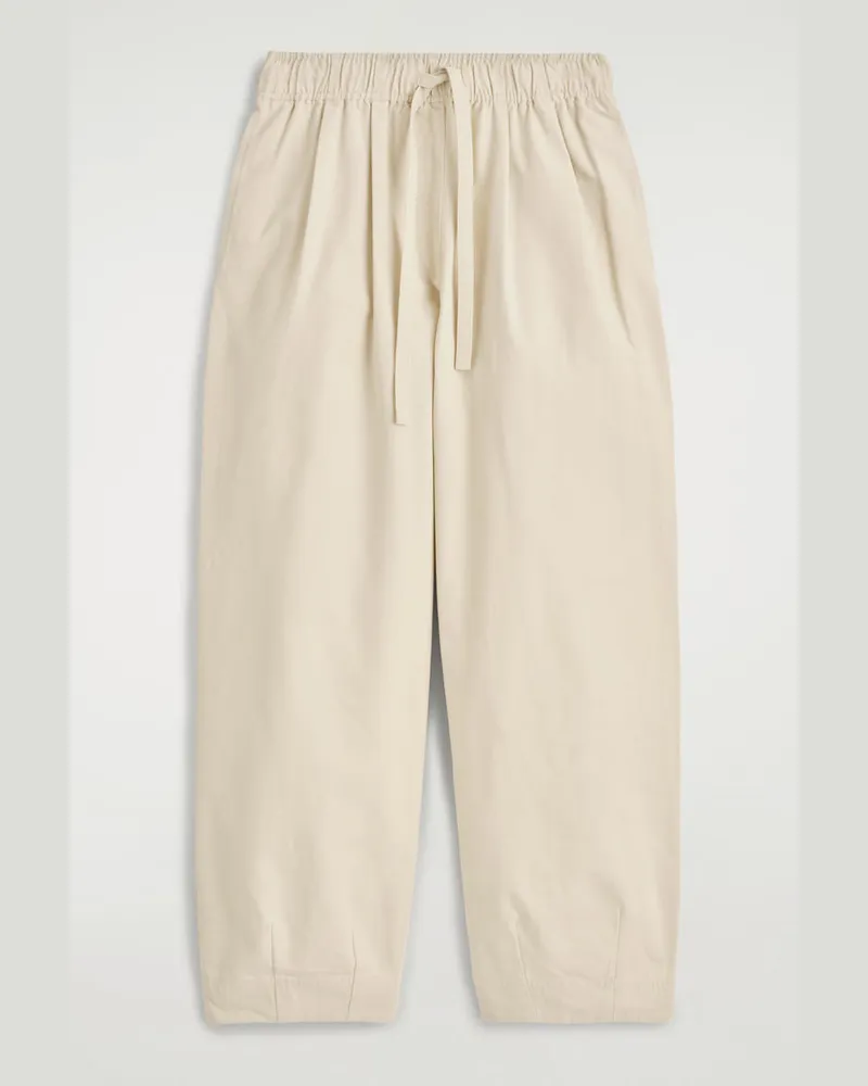 COS Schmal Zulaufende Baumwollhose Mit Kordelzug Beige