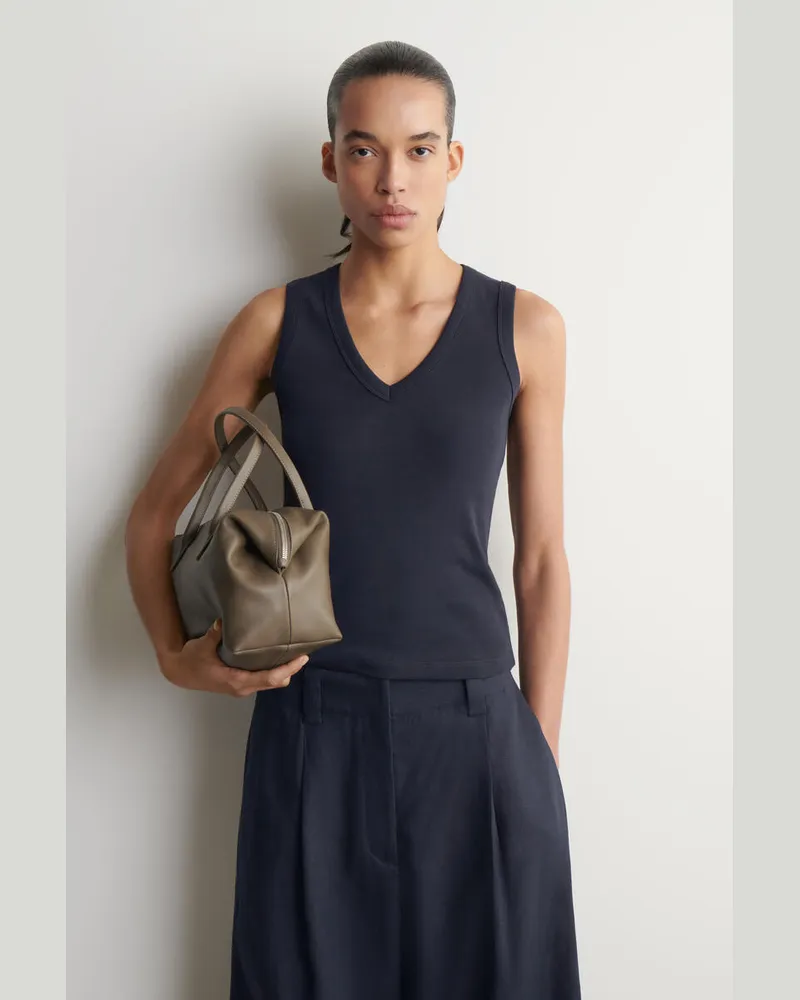 COS Tanktop Aus Baumwolle Mit V-Ausschnitt Blau