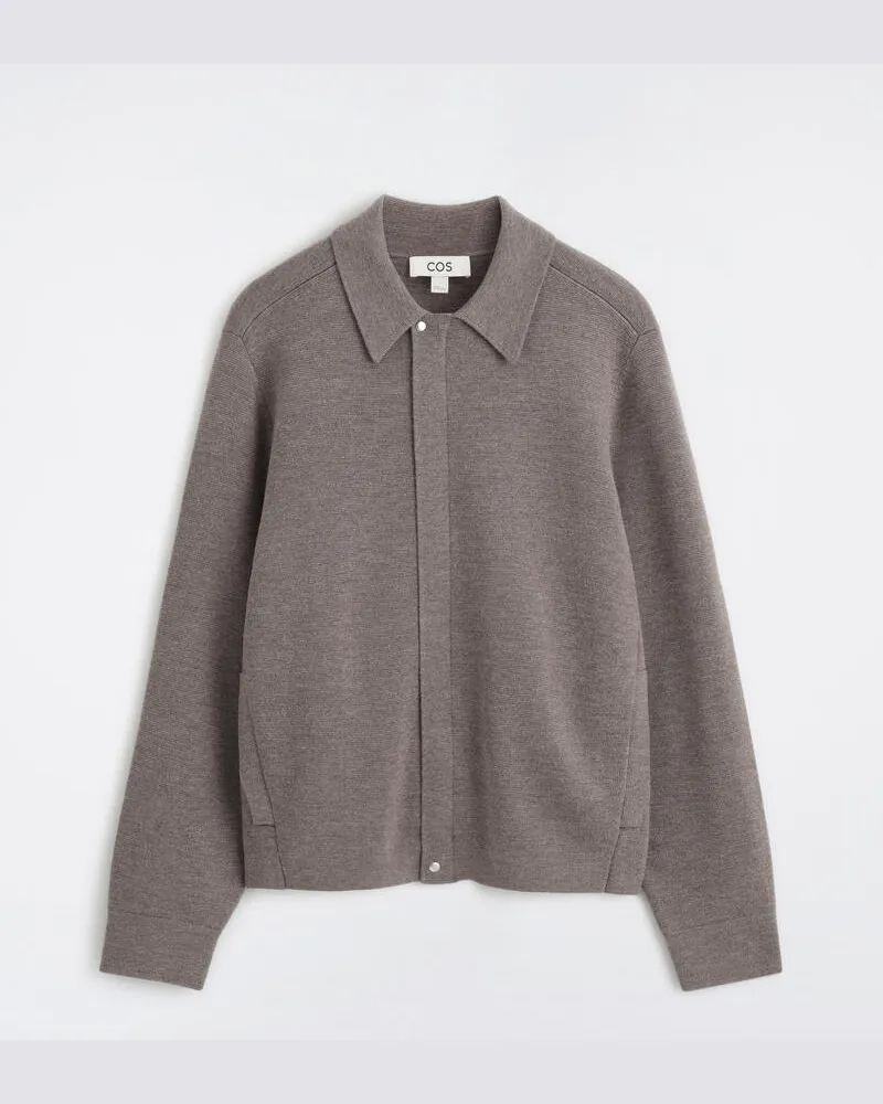 COS Strickjacke Aus Merinowolle Braun