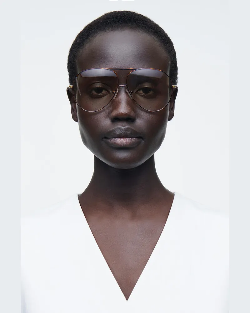 COS Pilotensonnenbrille Mit Drahtgestell Braun