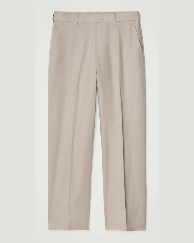COS Fliessende Leinenhose Mit Weitem Bein Beige