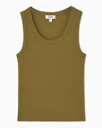 Cos Geripptes Tanktop Mit Rundhalsausschnitt Dunkles