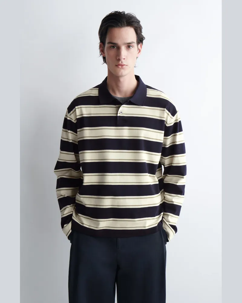 COS Poloshirt Aus Interlock-Baumwolle Blau