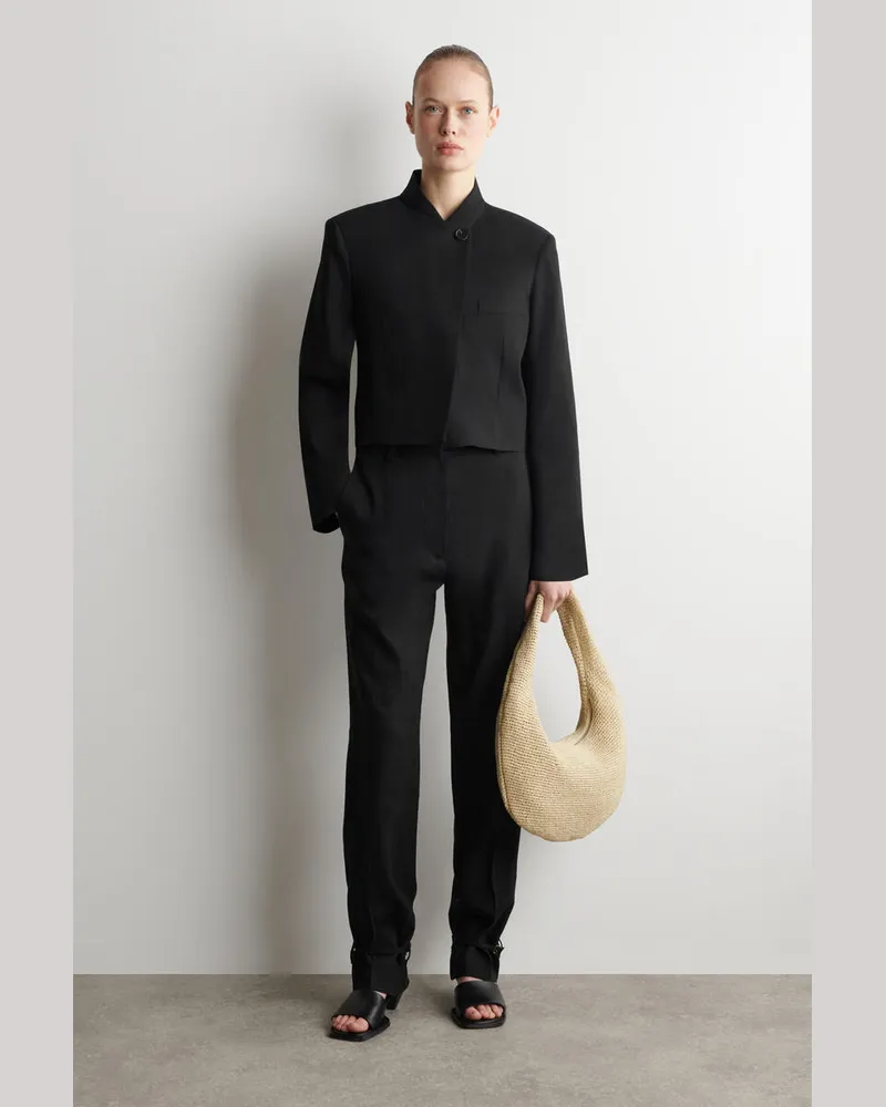 COS Abgerundete Schultertasche - Stroh Beige