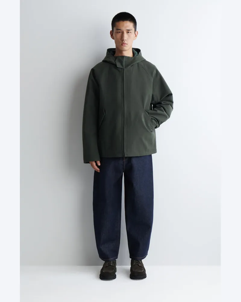 COS Kapuzenjacke Aus Technischer Baumwolle Grün
