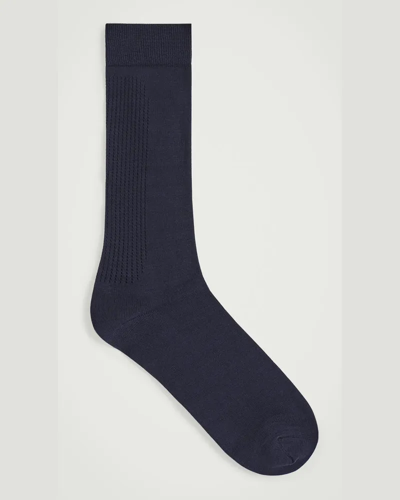 COS Baumwollsocken Aus Pointelle-Strick Blau