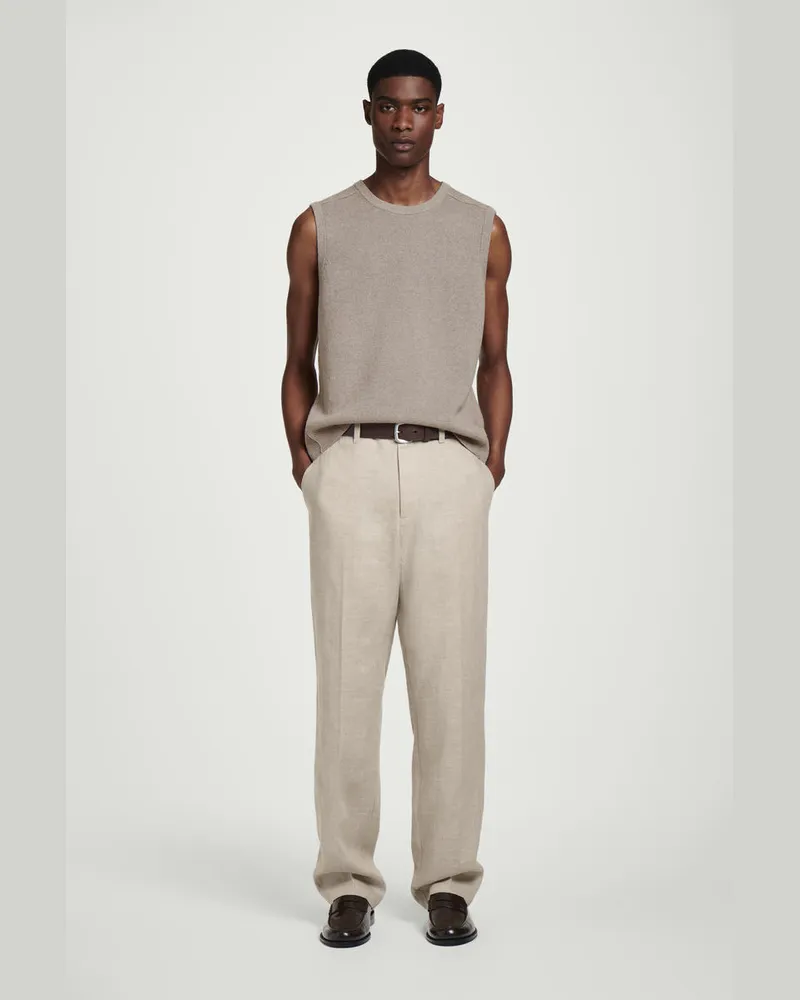 COS Lockere Leinenhose Mit Schmal Zulaufendem Bein Beige