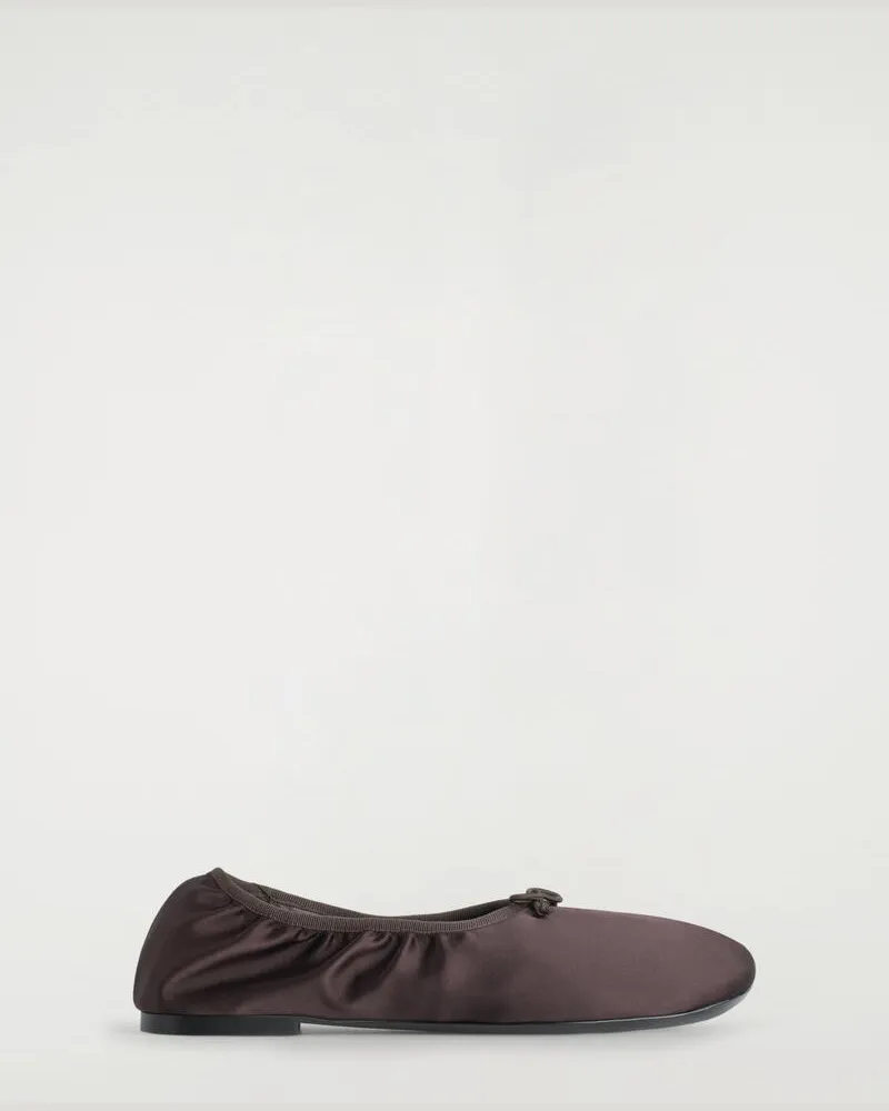 COS Ballerinas Aus Satin Braun