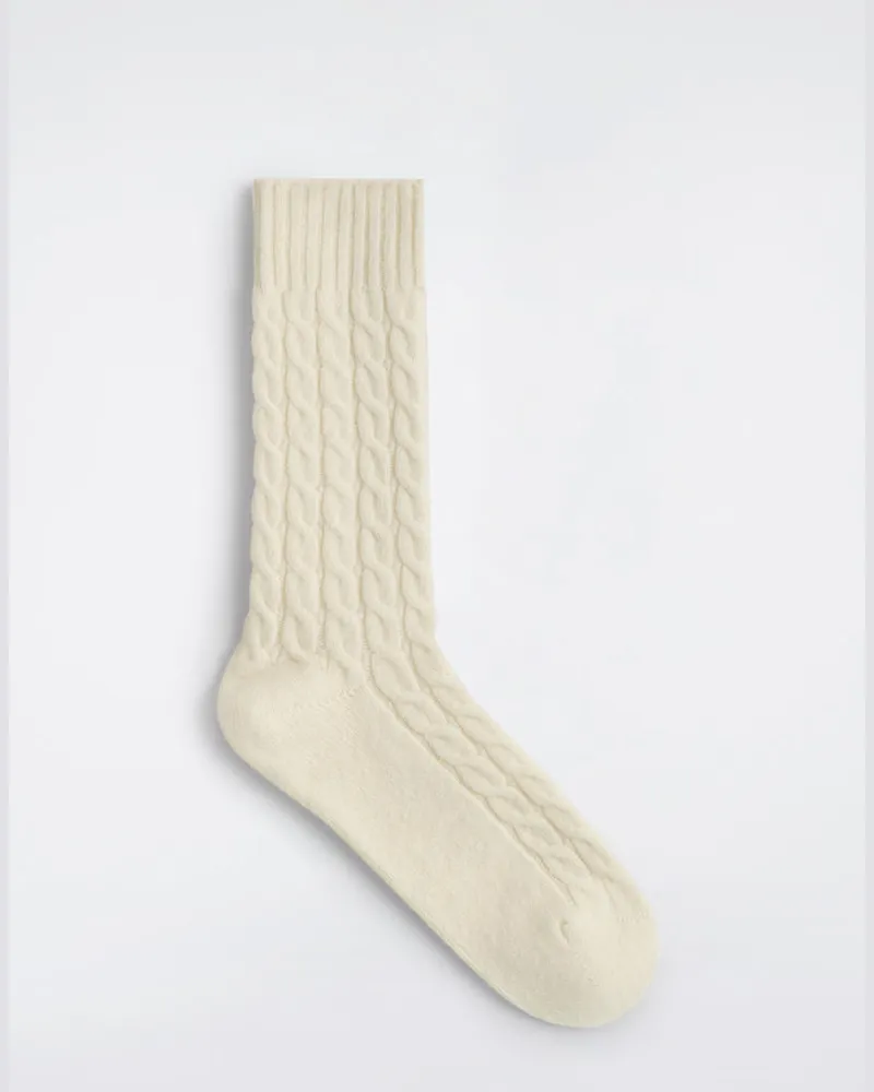 COS Wollsocken Mit Zopfstrickmuster Weiß