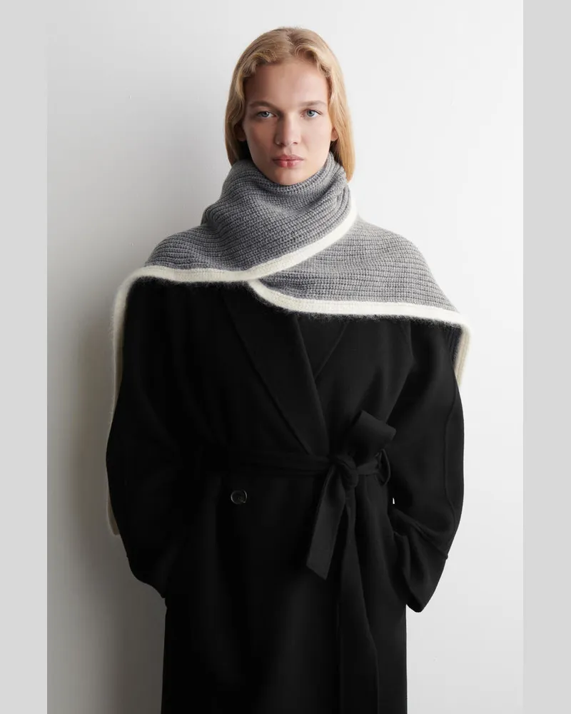 COS Schal Aus Woll-Mohair-Mix Grau