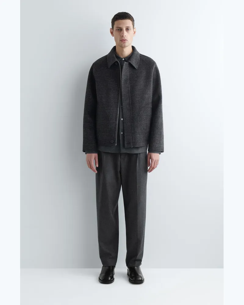 COS Wendbare Wolljacke Mit Karo- Und Fischgrätmuster Grau