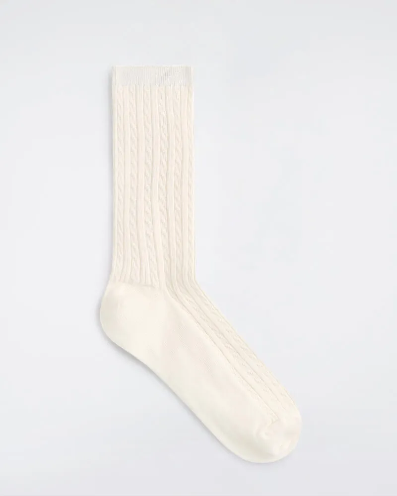 COS Cable-Knit Socks Weiß