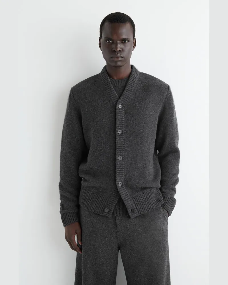 COS Strickjacke Aus Kaschmir Mit V-Ausschnitt Grau