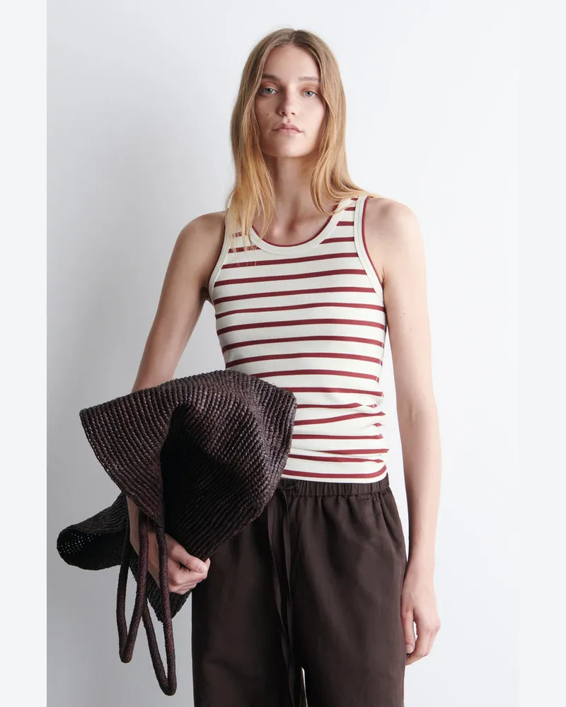 COS Geripptes Tanktop Weiß