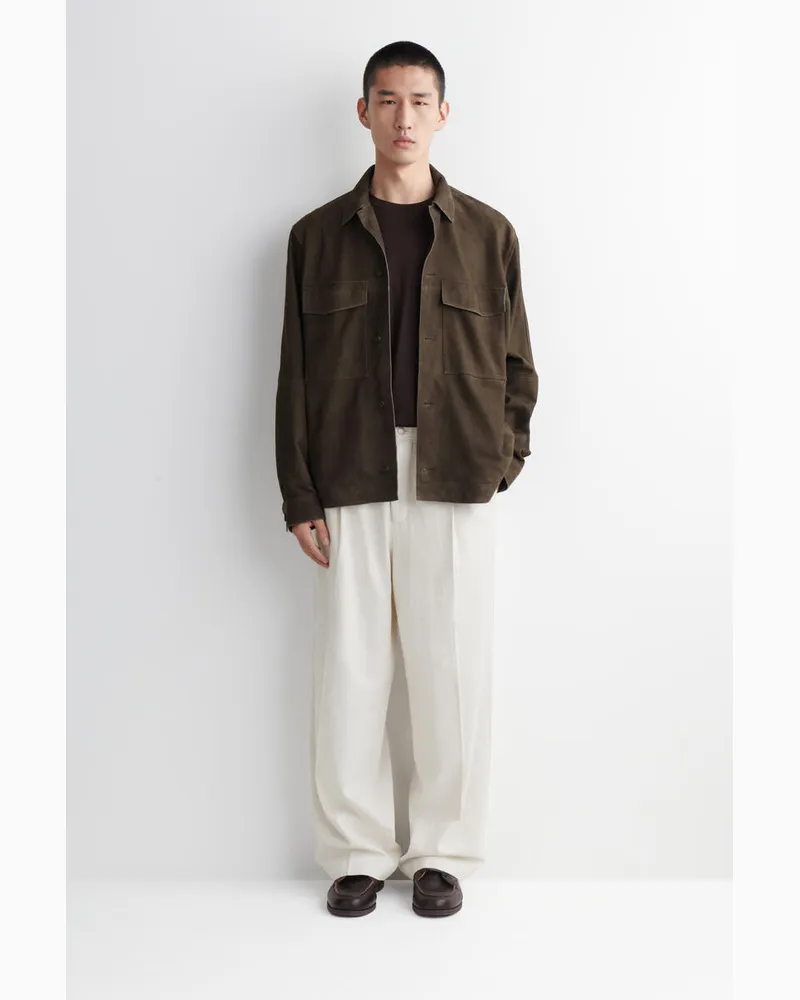 COS Hose Aus Denim Mit Weitem Bein Und Bügelfalten Weiß