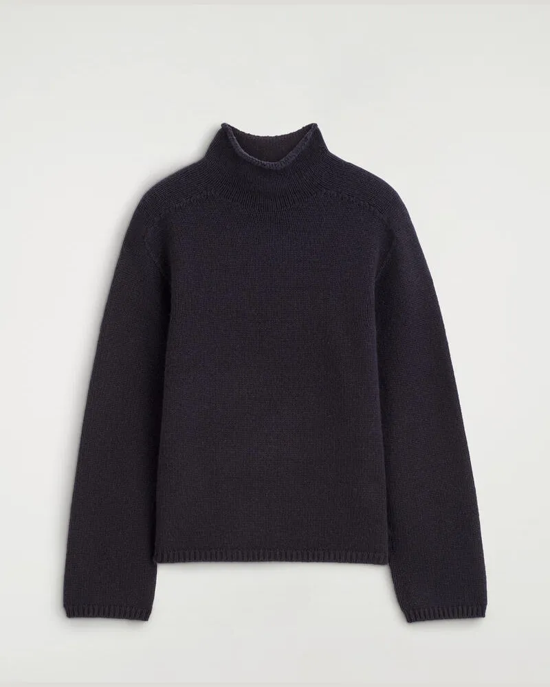 COS Kaschmirpullover Mit Trichterkragen Blau