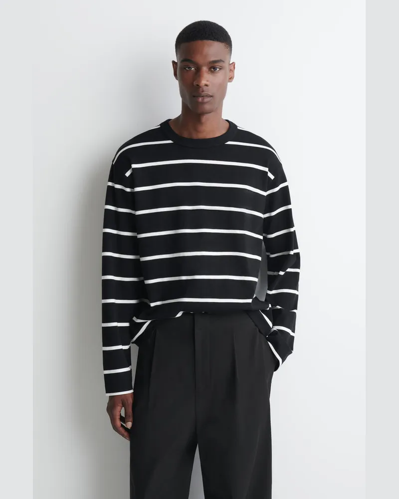 COS Lockeres Langarmshirt Aus Jersey Schwarz