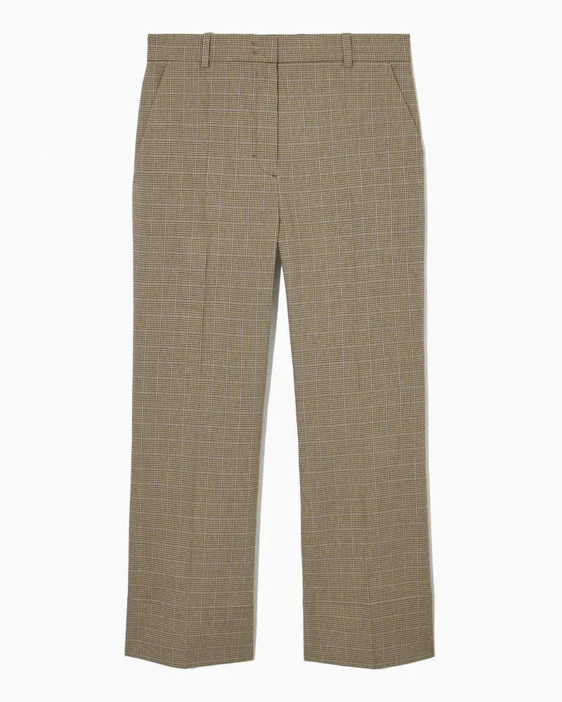 COS Schmale Karierte Hose Mit Ausgestelltem Bein Beige