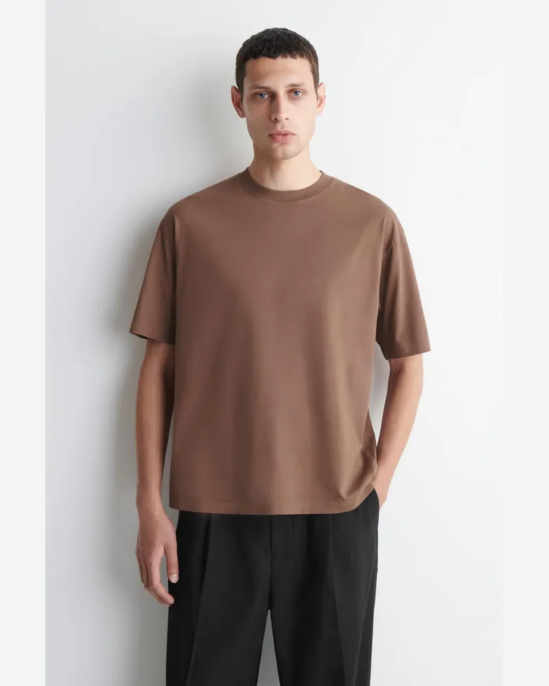COS Lockeres Leichtes Baumwoll-T-Shirt Braun