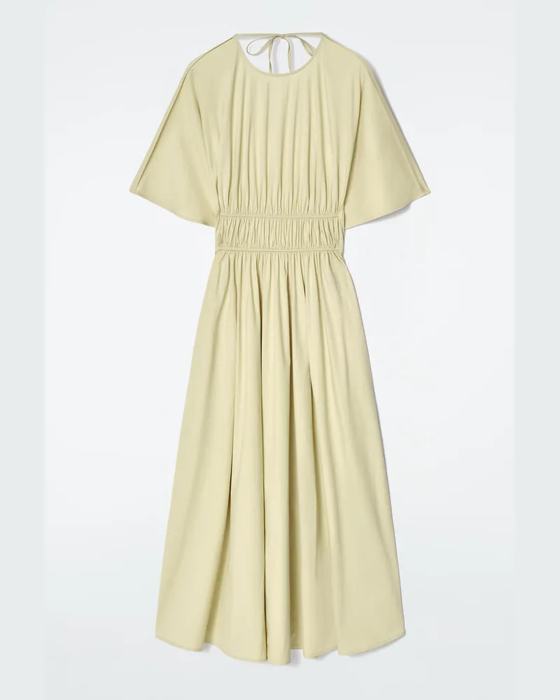 COS Midikleid Mit Rückenausschnitt Und Raffungen Grün