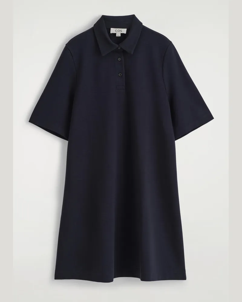 COS Kurzes Polokleid Aus Jersey Blau