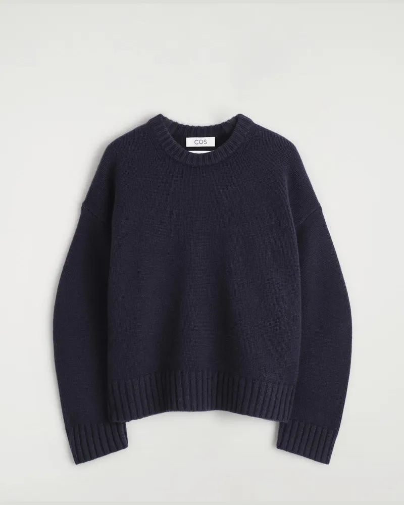 COS Grobstrickpullover Aus Kaschmir Blau