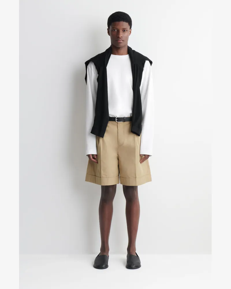 COS Cotton-Twill Chino Shorts Beige