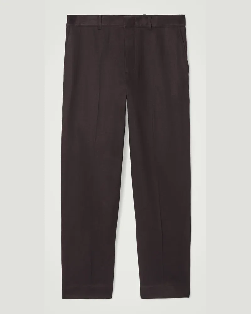 COS Schmal Zulaufende Hose Mit Steppnähten Braun