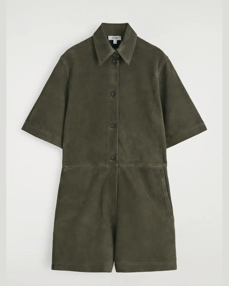COS Playsuit Aus Veloursleder Grün
