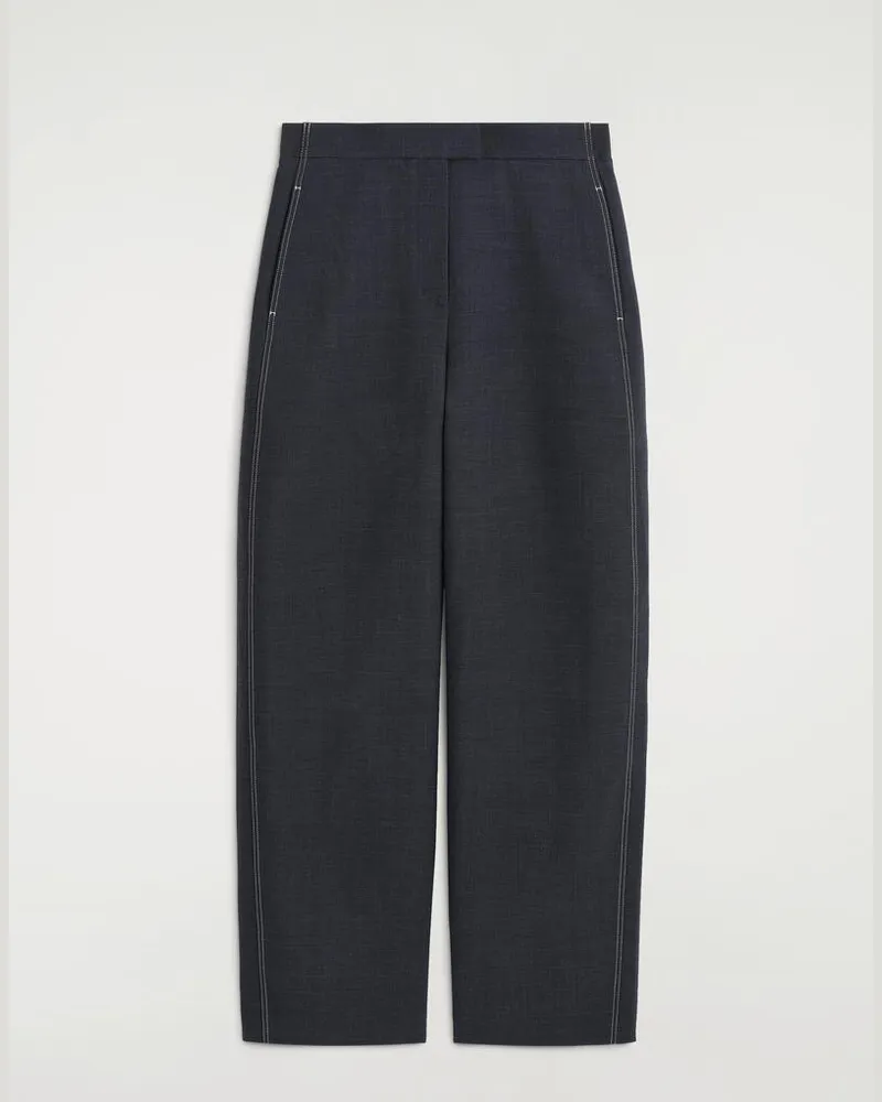 COS Hose Mit Barrel-Bein Und Steppnähten Grau
