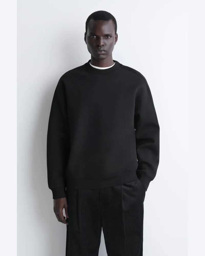 COS Lockeres Sweatshirt Aus Scuba Schwarz