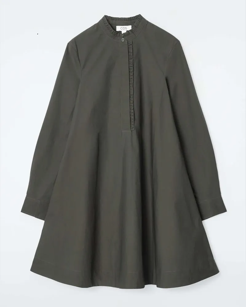 COS Swing Minikleid Mit Rüschen Braun