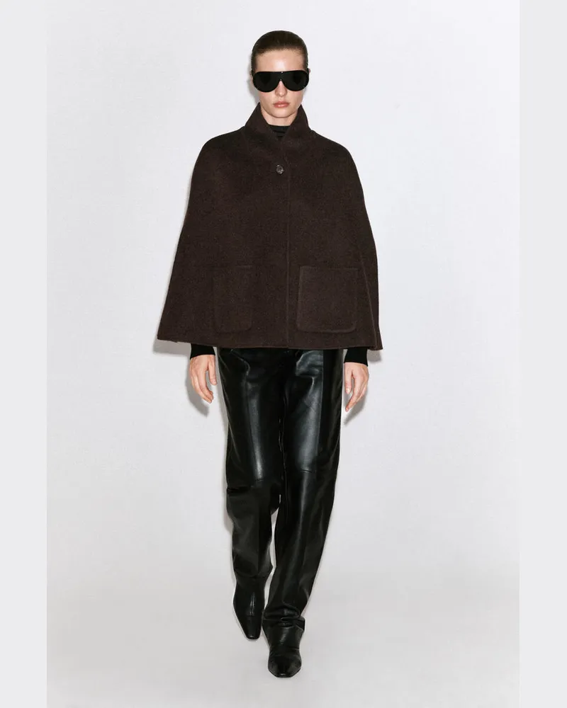 COS Cape Aus Doubleface-Wolle Mit Schalkragen Braun