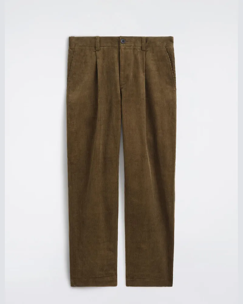 COS Lockere, Schmal Zulaufende Cordhose Mit Falten Braun
