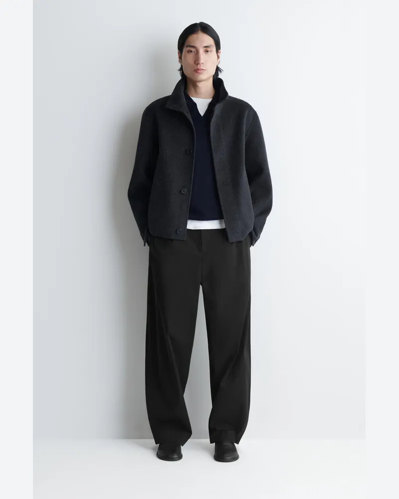 COS Jacke Aus Doubleface-Wolle Mit Kragen Grau