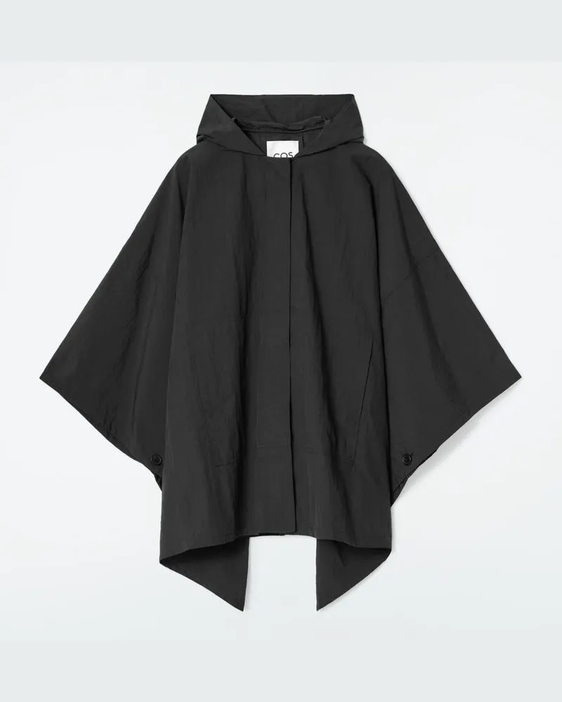 COS Trenchcoat-Cape Mit Kapuze Schwarz