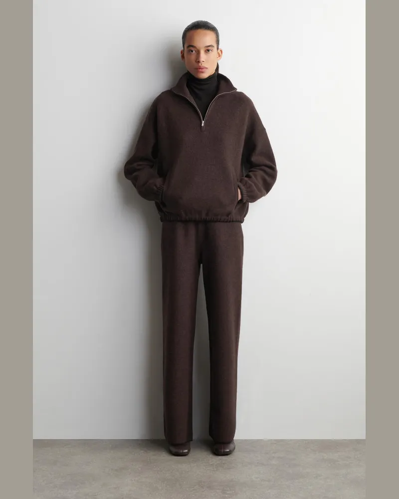 COS Hose Aus Gekochter Merinowolle Mit Weitem Bein Braun