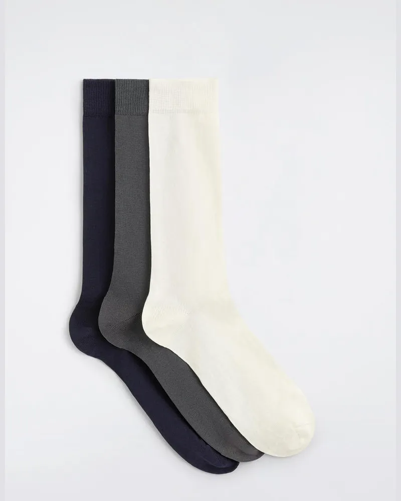COS 3Er-Pack Mercerisierte Baumwollsocken Blau