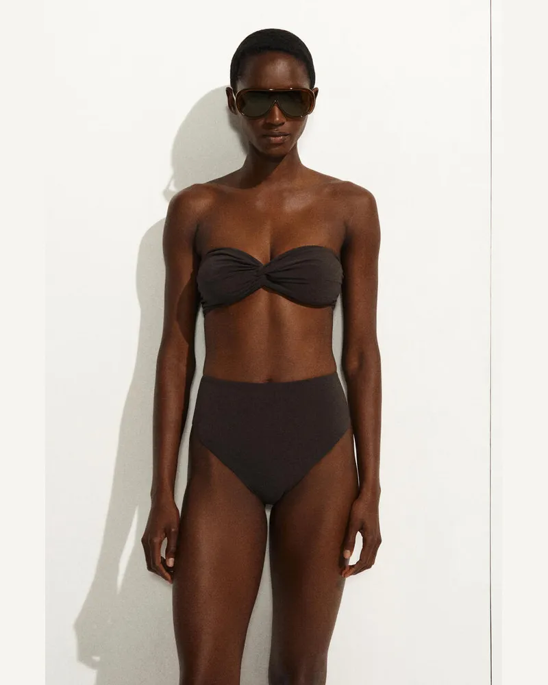 COS Strukturierte Bikinihose Mit Hohem Bund Braun