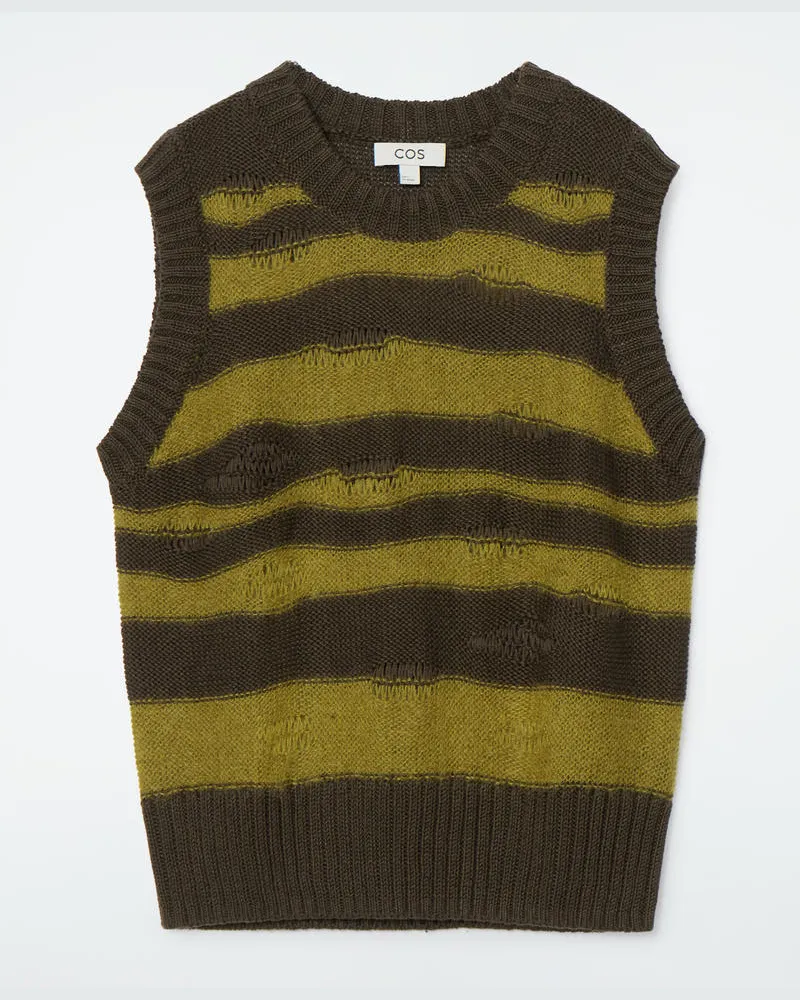 COS Strickpullunder Aus Leinen-Mix In Distressed-Optik Braun